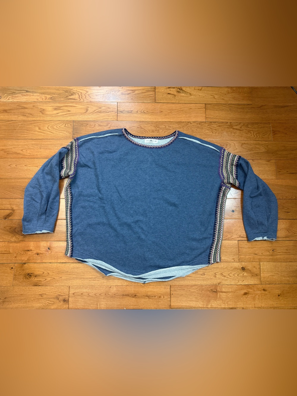 Natural Life Knit Trim Slouchy Crewneck Sweatshirt